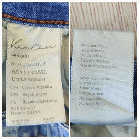 KanCan distressed fray hem denim shorts sz 27 - Picture 8 of 8